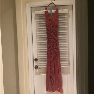 Cache sequined evening gown.